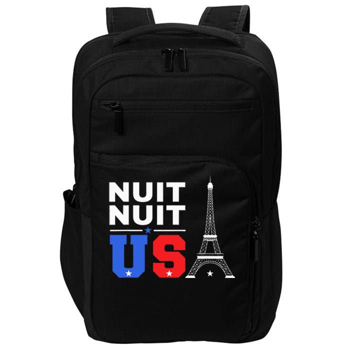 Nuit Nuit Night Night French Words Paris Tower Eiffel Impact Tech Backpack