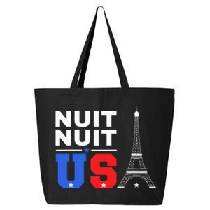 Nuit Nuit Night Night French Words Paris Tower Eiffel 25L Jumbo Tote