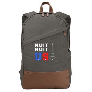 Nuit Nuit Night Night French Words Paris Tower Eiffel Cotton Canvas Backpack