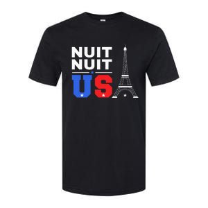 Nuit Nuit Night Night French Words Paris Tower Eiffel Softstyle CVC T-Shirt