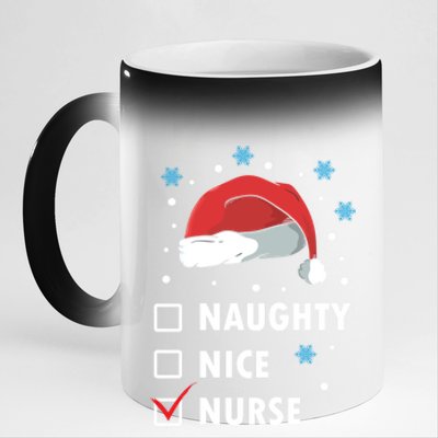 Naughty Nice Nurse Christmas Funny Nurses Xmas Gift Great Gift 11oz Black Color Changing Mug