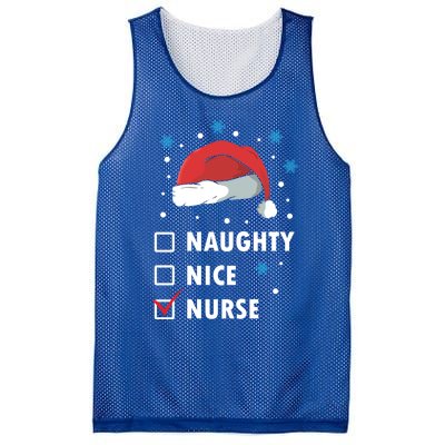 Naughty Nice Nurse Christmas Funny Nurses Xmas Gift Great Gift Mesh Reversible Basketball Jersey Tank