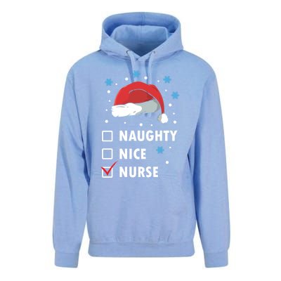 Naughty Nice Nurse Christmas Funny Nurses Xmas Gift Great Gift Unisex Surf Hoodie