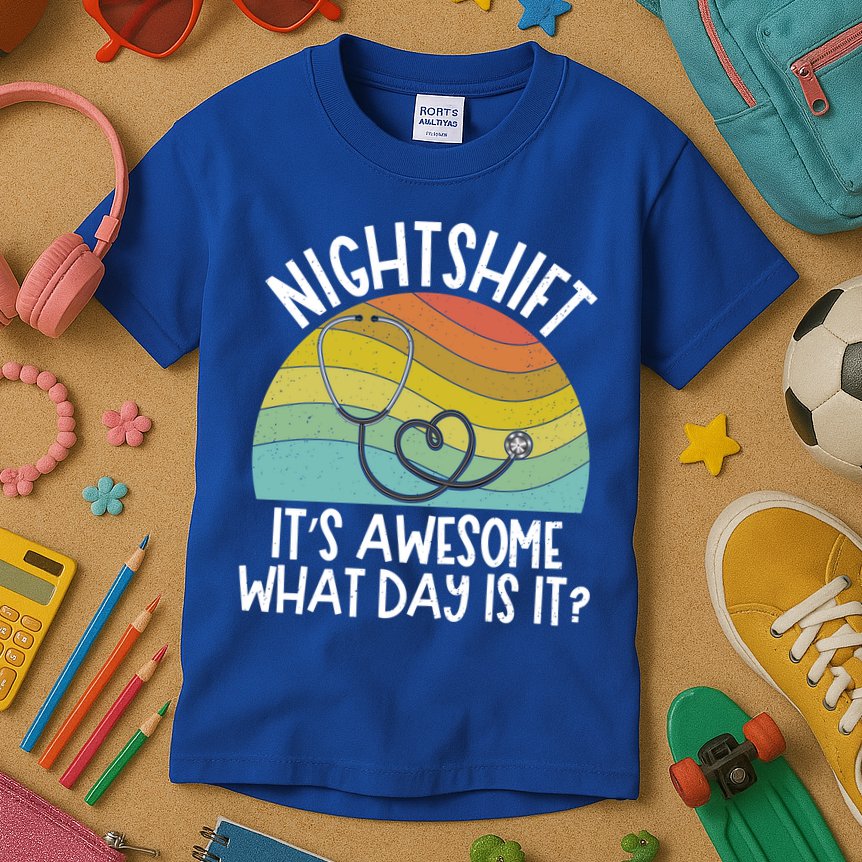 Nightshift Nurse Night Shift Nursing Rn Lpn Cna Prn Lnd Care Gift Kids T-Shirt