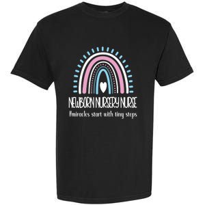 Newborn Nursery Nurse Rainbow Proud Nursery Nurse Gift Garment-Dyed Heavyweight T-Shirt