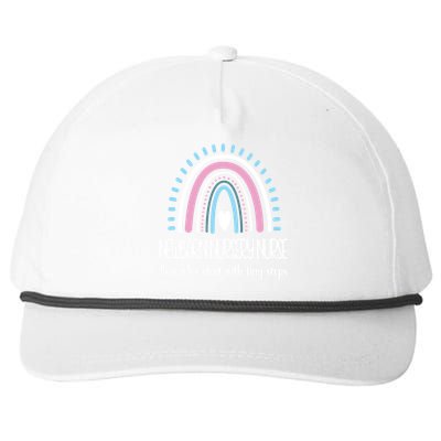 Newborn Nursery Nurse Rainbow Proud Nursery Nurse Gift Snapback Five-Panel Rope Hat