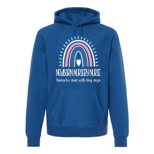 Newborn Nursery Nurse Rainbow Proud Nursery Nurse Gift Premium Hoodie