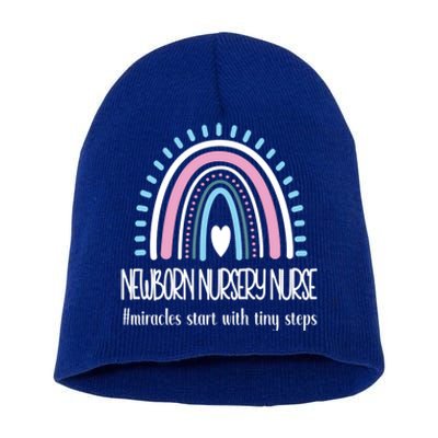 Newborn Nursery Nurse Rainbow Proud Nursery Nurse Gift Short Acrylic Beanie