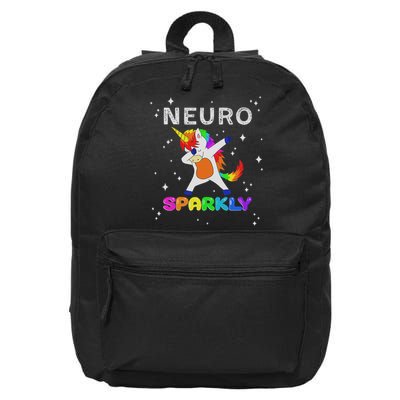 Neurodivergent Neurosparkly Neurodivergence Unicorn Adhd Asd 16 in Basic Backpack