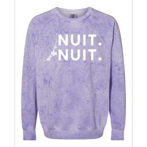 Nuit Nuit Night Night French Words Paris Tower Eiffel Colorblast Crewneck Sweatshirt