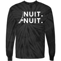 Nuit Nuit Night Night French Words Paris Tower Eiffel Tie-Dye Long Sleeve Shirt