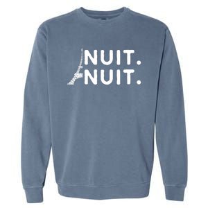 Nuit Nuit Night Night French Words Paris Tower Eiffel Garment-Dyed Sweatshirt