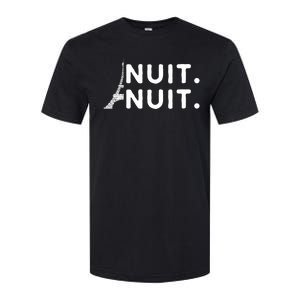 Nuit Nuit Night Night French Words Paris Tower Eiffel Softstyle CVC T-Shirt