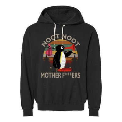 Noot Noot Noot Noot Motherf***ers Penguin Funny Vintage Garment-Dyed Fleece Hoodie