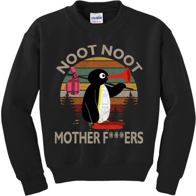 Noot Noot Noot Noot Motherf***ers Penguin Funny Vintage Kids Sweatshirt