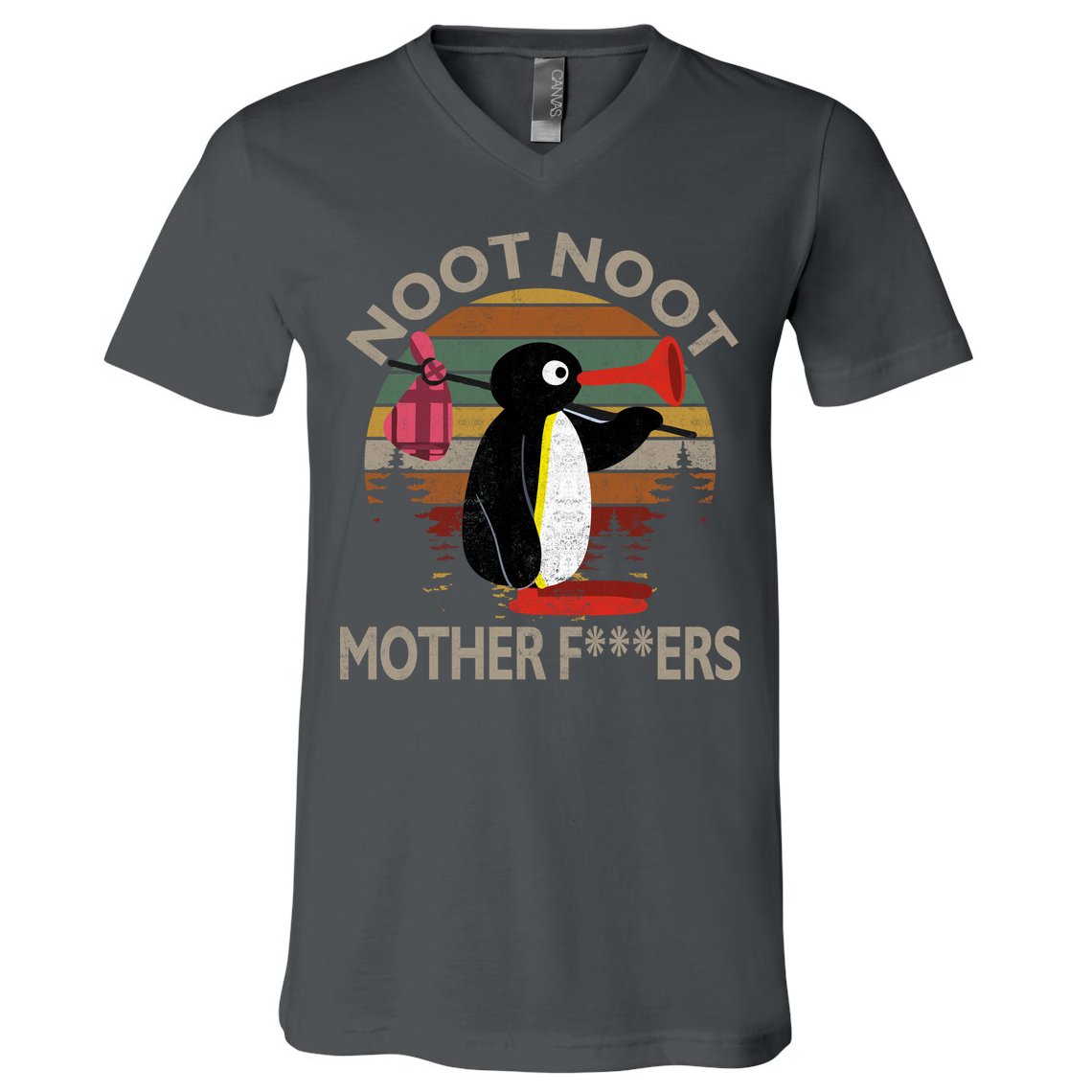 Noot Noot Noot Noot Motherf***ers Penguin Funny Vintage V-Neck T-Shirt