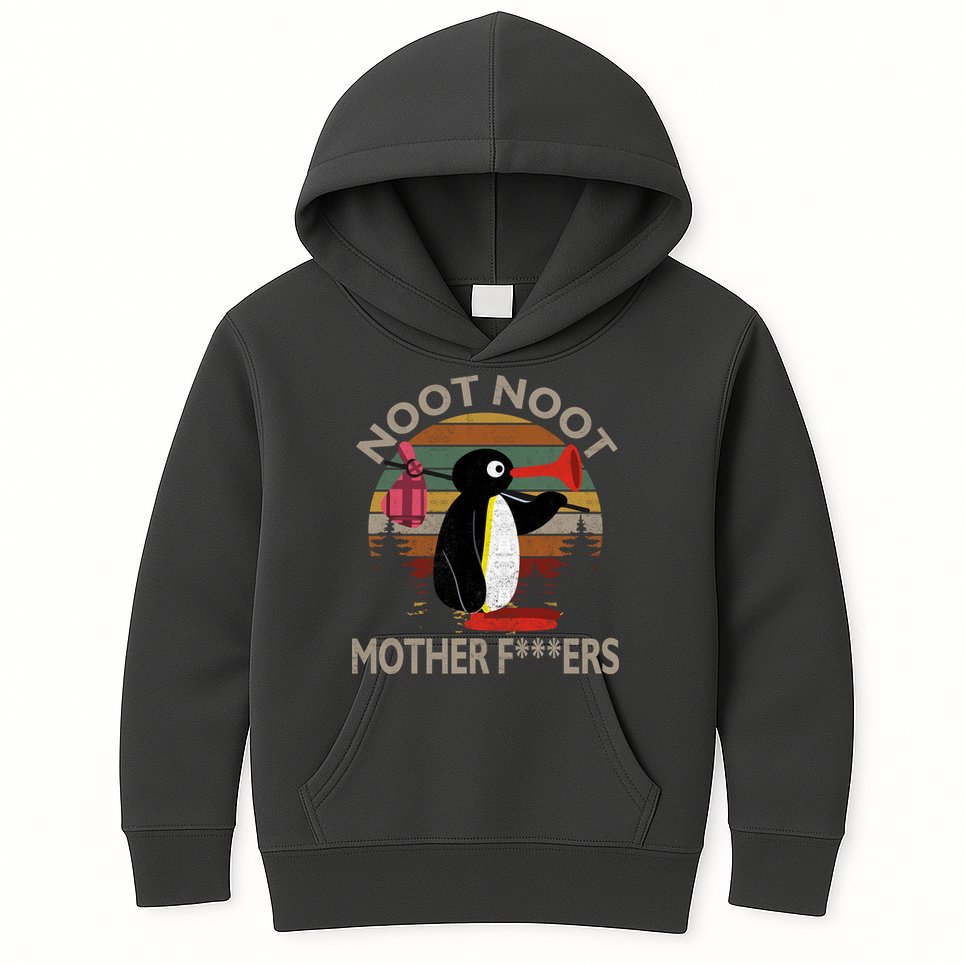 Noot Noot Noot Noot Motherf***ers Penguin Funny Vintage Kids Hoodie