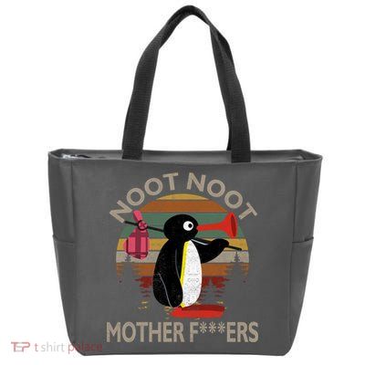 Noot Noot Noot Noot Motherf***ers Penguin Funny Vintage Zip Tote Bag