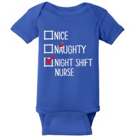 Nice Naughty Night Shift Nurse Gift Xmas List Nursing Great Gift Baby Bodysuit