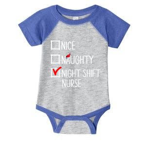 Nice Naughty Night Shift Nurse Gift Xmas List Nursing Great Gift Infant Baby Jersey Bodysuit