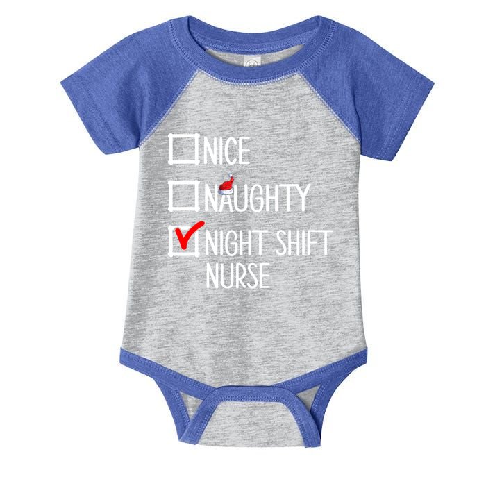 Nice Naughty Night Shift Nurse Gift Xmas List Nursing Great Gift Infant Baby Jersey Bodysuit