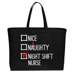 Nice Naughty Night Shift Nurse Gift Xmas List Nursing Great Gift Cotton Canvas Jumbo Tote