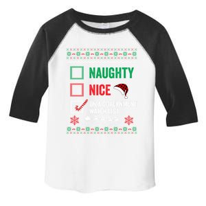 Nice Naughty On A Governt Watch List Christmas Red Plaid Gift Toddler Fine Jersey T-Shirt