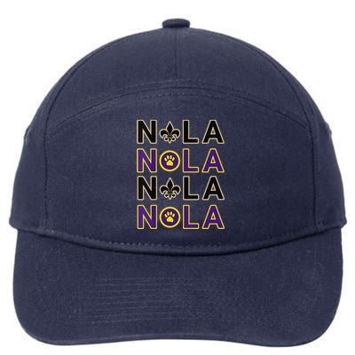 Nola New Orleans La We Love New Orleans Black Purple Gold 7-Panel Snapback Hat