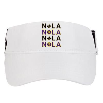 Nola New Orleans La We Love New Orleans Black Purple Gold Adult Drive Performance Visor