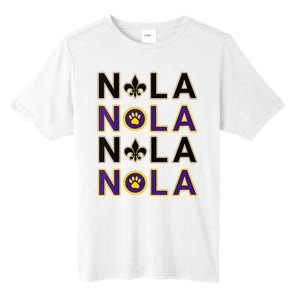 Nola New Orleans La We Love New Orleans Black Purple Gold Tall Fusion ChromaSoft Performance T-Shirt