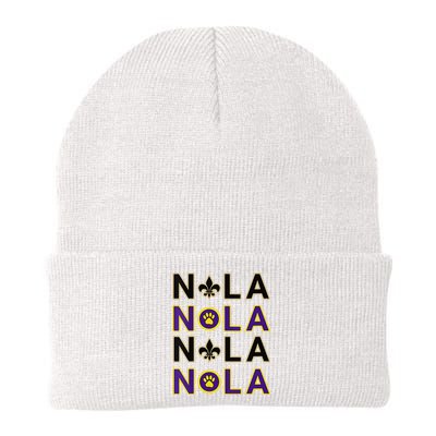 Nola New Orleans La We Love New Orleans Black Purple Gold Knit Cap Winter Beanie