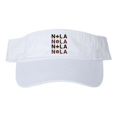 Nola New Orleans La We Love New Orleans Black Purple Gold Valucap Bio-Washed Visor