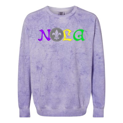 NOLA | New Orleans Mardi Gras | 504 Shirt Colorblast Crewneck Sweatshirt