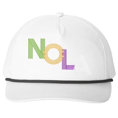 Nola New Orleans Retro Vintage Mardi Gras Souvenir Gift Snapback Five-Panel Rope Hat