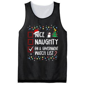 Nice Naughty On A Government Watch List Christmas List Mesh Reversible Basketball Jersey Tank