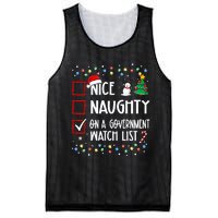 Nice Naughty On A Government Watch List Christmas List Mesh Reversible Basketball Jersey Tank