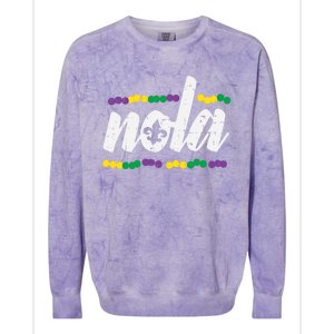 Nola New Orleans Louisiana Jester Funny Mardi Gras Carnival Gift Colorblast Crewneck Sweatshirt