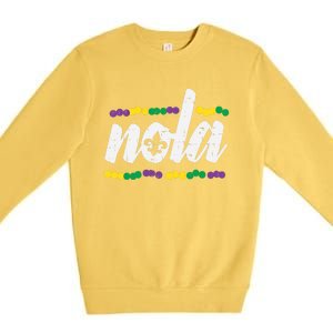 Nola New Orleans Louisiana Jester Funny Mardi Gras Carnival Gift Premium Crewneck Sweatshirt