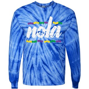 Nola New Orleans Louisiana Jester Funny Mardi Gras Carnival Gift Tie-Dye Long Sleeve Shirt