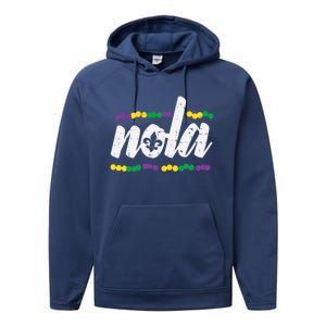 Nola New Orleans Louisiana Jester Funny Mardi Gras Carnival Gift Performance Fleece Hoodie