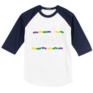 Nola New Orleans Louisiana Jester Funny Mardi Gras Carnival Gift Baseball Sleeve Shirt