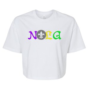 Nola New Orleans Mardi Gras 504 Bella+Canvas Jersey Crop Tee