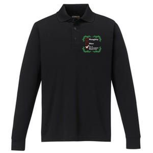 Naughty Nice On A Governt Watch List Ugly Christmas Gift Performance Long Sleeve Polo