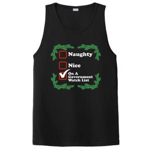 Naughty Nice On A Governt Watch List Ugly Christmas Gift PosiCharge Competitor Tank