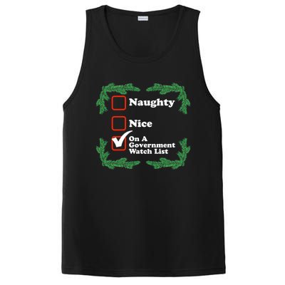 Naughty Nice On A Governt Watch List Ugly Christmas Gift PosiCharge Competitor Tank