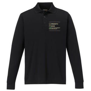 Naughty Nice On A Governt Watch List Funny Christmas Xmas Funny Gift Performance Long Sleeve Polo