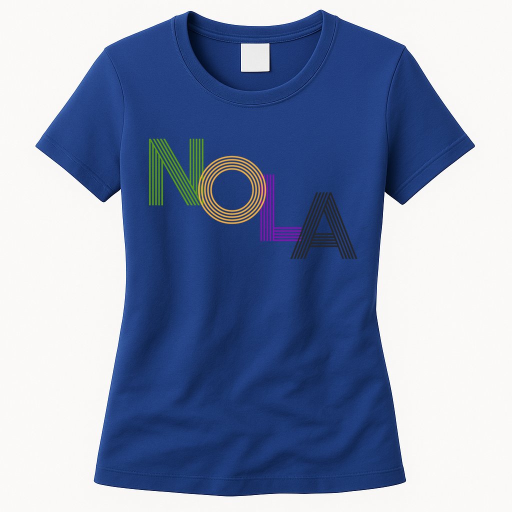 Nola New Orleans Retro Vintage Mardi Gras Souvenir Gift Womens T-Shirt