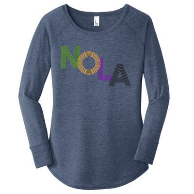 Nola New Orleans Retro Vintage Mardi Gras Souvenir Gift Women's Perfect Tri Tunic Long Sleeve Shirt