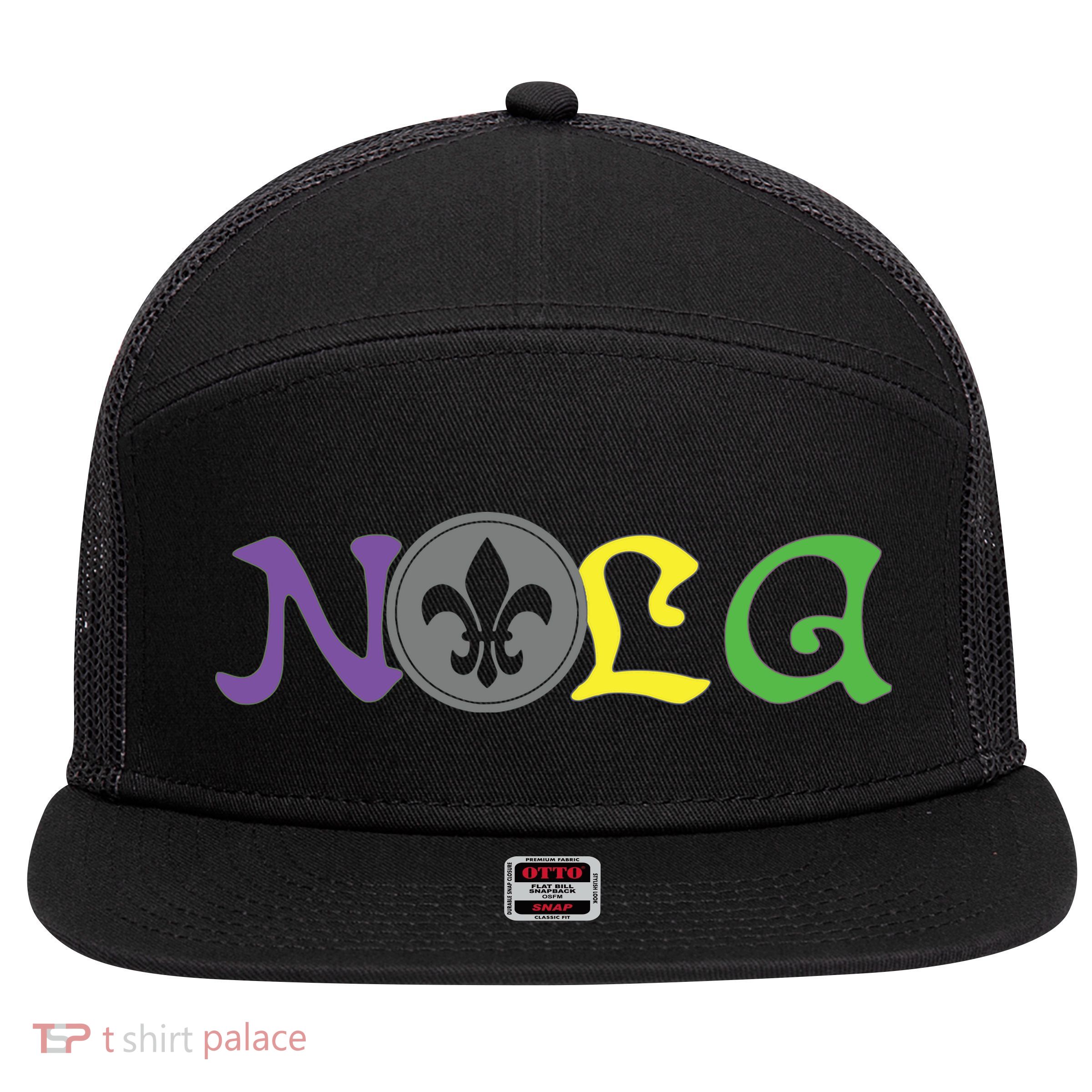 Nola New Orleans Mardi Gras 504 7 Panel Mesh Trucker Snapback Hat