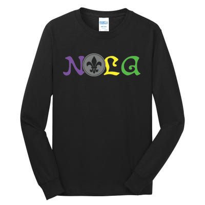 Nola New Orleans Mardi Gras 504 Tall Long Sleeve T-Shirt